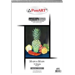 Ponart Drawing & Painting Blok Resim Defteri 130 gr. 35x50 cm. 15 Yaprak PHM-10-121 - Ponart