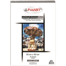 Ponart Painting & Drawing Block Resim Defteri 35x50 cm. 20 Sayfa 20140 - Ponart