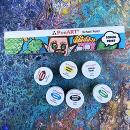 PonART School Paint Çok Amaçlı Okul Boyası Seti 6 Renk x 20 ml. - Ponart