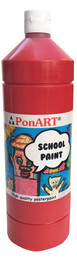 Ponart School Paint Tempera Boya 1000 ml. PSP-2207 A.KIRMIZI - Ponart