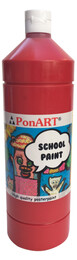 Ponart School Paint Tempera Boya 1000 ml. PSP-2208 K.KIRMIZI - Ponart