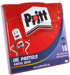 Pritt Pastel Boya 18 Renk Plastik Çantalı - Pritt