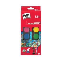 Pritt Sulu Boya 12 Renk Büyük Tablet - Pritt