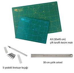 Profesyonel Hobi Kesim Matı Seti A3 (Cutting Mat Seti) - Kraf