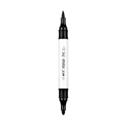 Rich Art-X Acrylic Duo Marker Çift Uçlu Su Bazlı Boyama Markörü No:10 Siyah - Rich