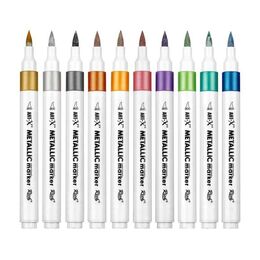 Rich Art-X Acrylic Duo Metallic Marker Çift Uçlu Yaldızlı Su Bazlı Akrilik Boyama Markörü Seti 10 RENK - 1