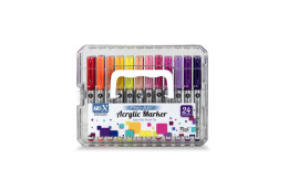 Rich Art-X Pro Fırça Uçlu Akrilik Marker Seti 24 Renk Kristal Kutulu Set - Rich