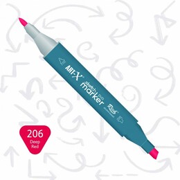 Rich Art-X Sketch Marker Duo Çift Uçlu Marker Kalem 206 Deep Red - Rich