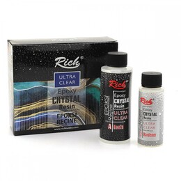 Rich Crystal Resin Transparan Şeffaf Kristal Epoksi Reçine Seti 180 cc. - Rich