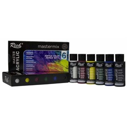 Rich Mastermix Akrilik Boya Seti 6 Renk x 60 cc. TEMEL RENKLER - Rich