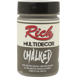 Rich Multi Decor Chalked Akrilik Boya 100 cc. 4578 RETRO SİYAH - Rich