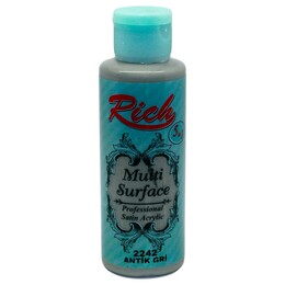 Rich Multi Surface Her Yüzey İçin Akrilik Boya 120 cc. 2242 ANTİK GRİ - Rich