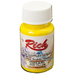 Rich Opak Kumaş Boyası 50 cc. 3000 SARI - Rich