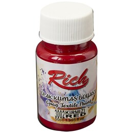 Rich Opak Kumaş Boyası 50 cc. 3002 KIRMIZI - Rich