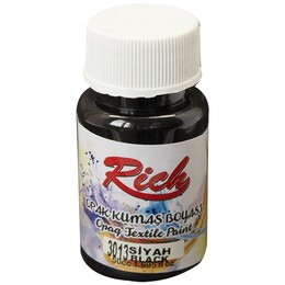 Rich Opak Kumaş Boyası 50 cc. 3013 SİYAH - Rich