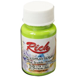Rich Opak Kumaş Boyası 50 cc. 3019 FISTIK YEŞİLİ - Rich