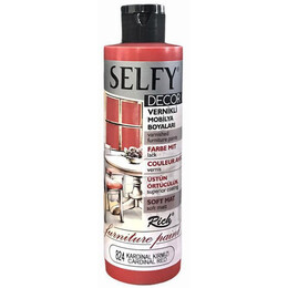 Rich Selfy Decor Vernikli Boya 240 cc 824 KARDİNAL KIRMIZI - 1