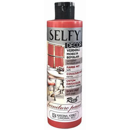 Rich Selfy Decor Vernikli Boya 240 cc 824 KARDİNAL KIRMIZI - 1
