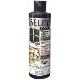 Rich Selfy Decor Vernikli Boya 240 cc 874 SİYAH - Rich