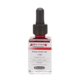 Schmincke Aero Color Akrilik Mürekkep 28 ml. 301 Red Madder Dark - 1
