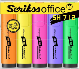 Scrikss Office Highlighter Fosforlu İşaretleme Kalemi Seti 5 Renk - 1