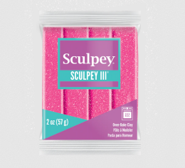 Sculpey III Polimer Kil 558 Pembe Glittter (Simli) - Sculpey