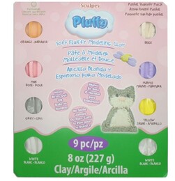 Sculpey Pluffy Pastel Renkler Polimer Kil Seti 8 Renk + Ebeşuar - Sculpey
