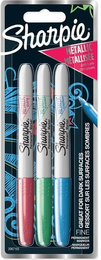 Sharpie Metallic Permanent Marker Kalem Seti Fine Uç 3 Renk YENİ METALİK RENKLER - Sharpie