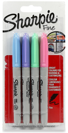 Sharpie Permanent Marker Kalem Seti Fine Uç 4 Renk PASTEL RENKLER - Sharpie