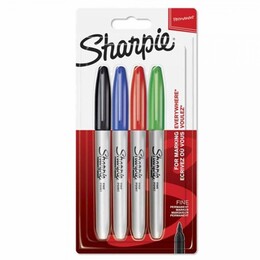 Sharpie Permanent Marker Kalem Seti Fine Uç 4 Renk STANDART RENKLER - Sharpie