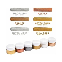 St. Petersburg Sonnet Metalik Guaj Yaldız Boya Seti 6 Renk x 20 ml. - 3