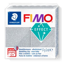 Staedtler Fimo Effect Polimer Kil 812 Glitter Silver (Simli Gümüş) - Staedtler