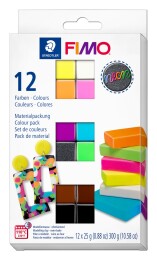 Staedtler Fimo Polimer Kil Seti 12 Renk x 25 gr. Neon (Fosforlu) Renkler - Staedtler