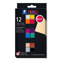 Staedtler Fimo Professional Polimer Kil Seti 12 Renk x 25 gr. Basic Renkler - Staedtler