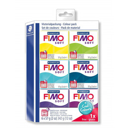 Staedtler Fimo Soft Polimer Kil Seti 6 Renk x 57 gr. Cool Colours - Staedtler