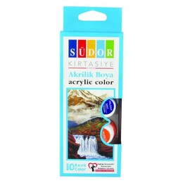 Südor Akrilik Boya Seti 10 Renk Renk x 15 ml. Şişe - Südor