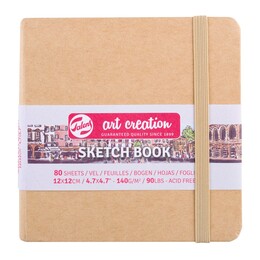 Talens Art Creation Sketchbook Sert Kapak Eskiz Çizim Defteri 140 gr. 12x12 cm. 80 yp. KRAFT YELLOW - 1