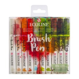 Talens Ecoline Brush Pen Fırça Uçlu Kalem Seti 10 Renk ARCHITECT COLOURS - Talens