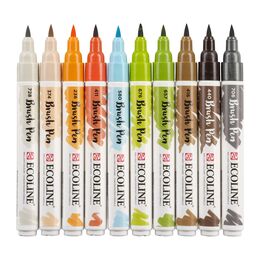 Talens Ecoline Brush Pen Fırça Uçlu Kalem Seti 10 Renk ARCHITECT COLOURS - 2