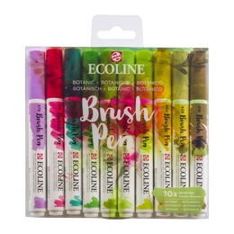 Talens Ecoline Brush Pen Fırça Uçlu Kalem Seti 10 Renk BOTANIC COLOURS - Talens