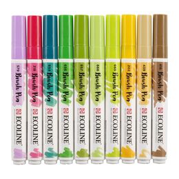 Talens Ecoline Brush Pen Fırça Uçlu Kalem Seti 10 Renk BOTANIC COLOURS - 2