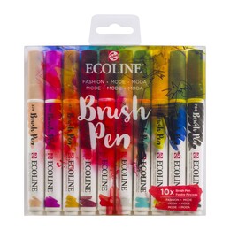 Talens Ecoline Brush Pen Fırça Uçlu Kalem Seti 10 Renk FASHION COLOURS - Talens