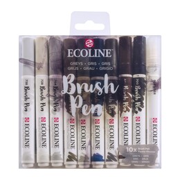 Talens Ecoline Brush Pen Fırça Uçlu Kalem Seti 10 Renk GREYS COLOURS - Talens