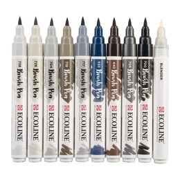 Talens Ecoline Brush Pen Fırça Uçlu Kalem Seti 10 Renk GREYS COLOURS - 2