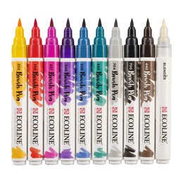 Talens Ecoline Brush Pen Fırça Uçlu Kalem Seti 10 Renk HANDLETTERING COLOURS - 2