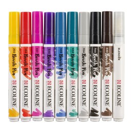 Talens Ecoline Brush Pen Fırça Uçlu Kalem Seti 10 Renk HANDLETTERING COLOURS - 3