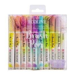 Talens Ecoline Brush Pen Fırça Uçlu Kalem Seti 10 Renk PASTEL COLOURS - Talens