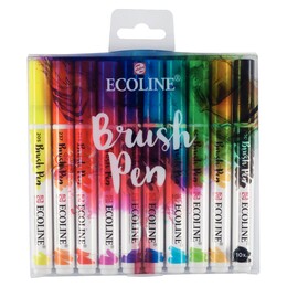 Talens Ecoline Brush Pen Fırça Uçlu Kalem Seti 10 Renk PRIMARY COLOURS - Talens
