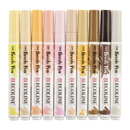Talens Ecoline Brush Pen Fırça Uçlu Kalem Seti 10 Renk SKIN COLOURS - 2