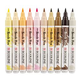 Talens Ecoline Brush Pen Fırça Uçlu Kalem Seti 10 Renk SKIN COLOURS - 3